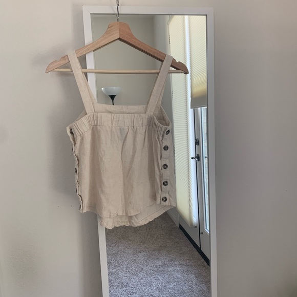 Universal Thread Cropped Linen Tank - Picture 2 of 4